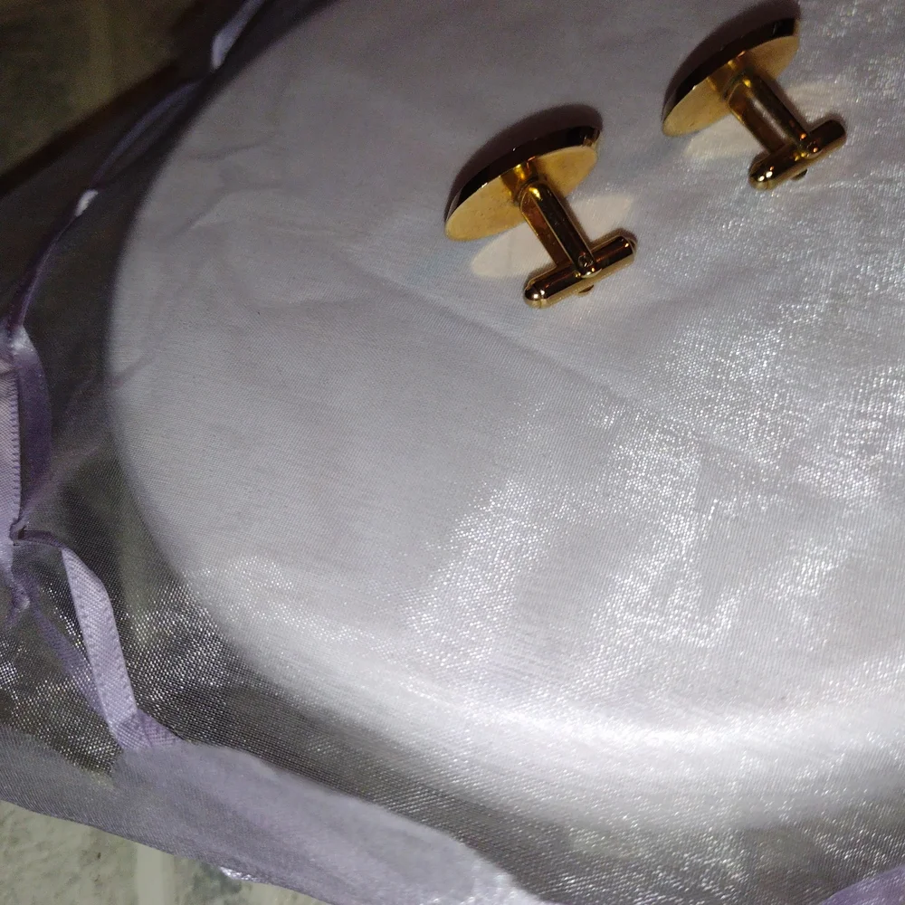 VINTAGE Gold Oval Cuff Links
